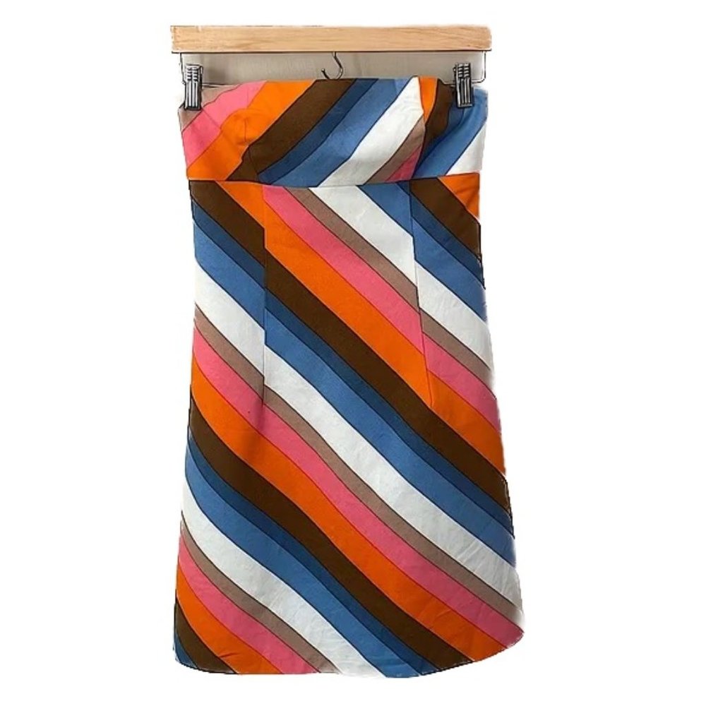 VINTAGE TRINA TURK, Striped Strapless Mini Dress, XS